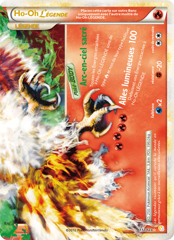 Ho-Oh LÉGENDAIRE, card 112 from HeartGold SoulSilver