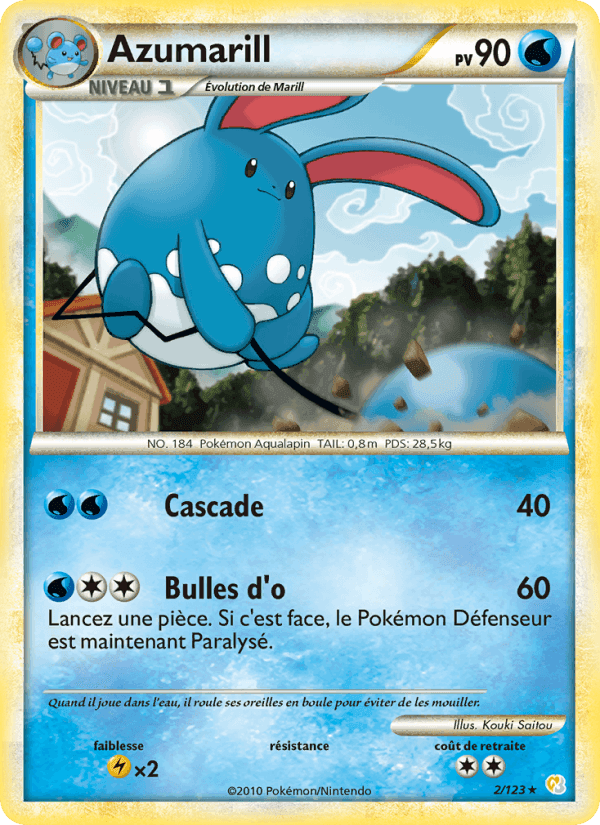 Azumarill, carte 2 de HeartGold SoulSilver