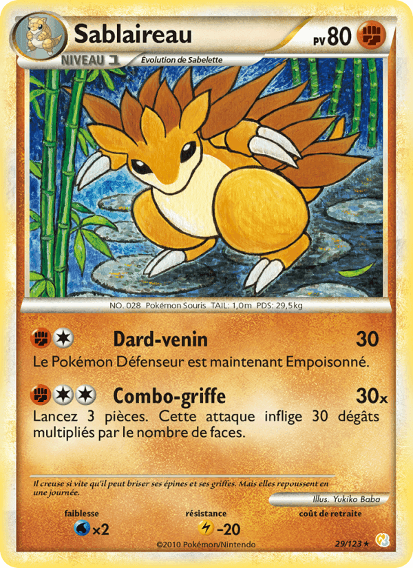 Sablaireau, carte 29 de HeartGold SoulSilver