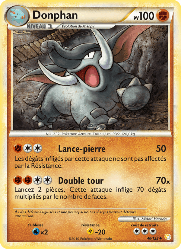 Donphan, carte 40 de HeartGold SoulSilver
