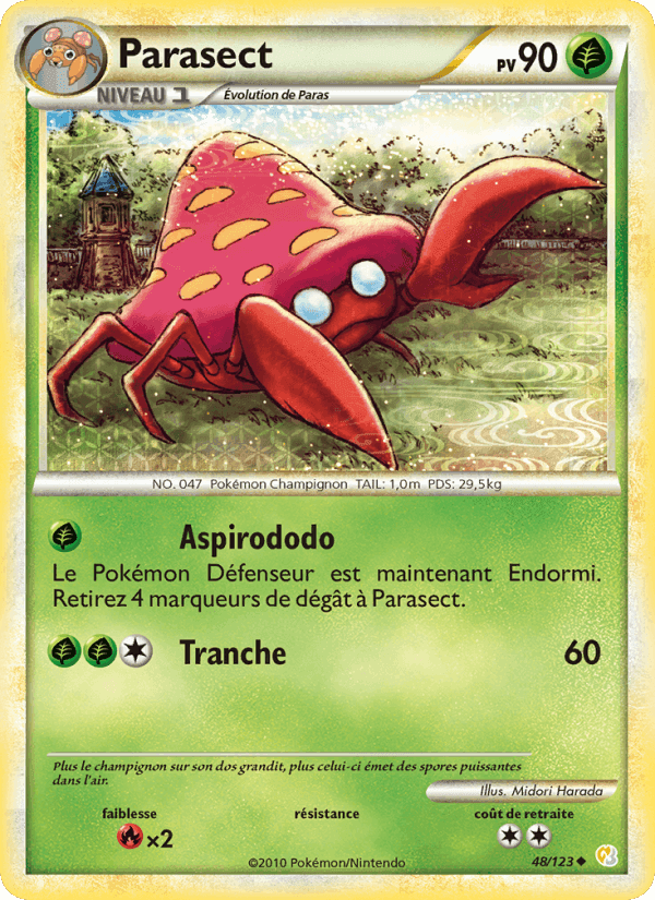 Parasect, carte 48 de HeartGold SoulSilver