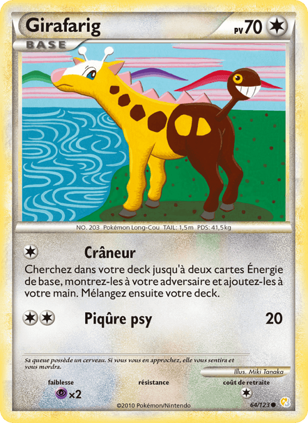 Girafarig, carte 64 de HeartGold SoulSilver