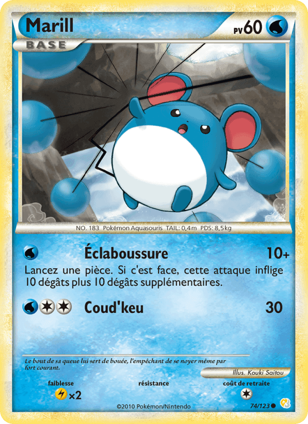 Marill, carte 74 de HeartGold SoulSilver