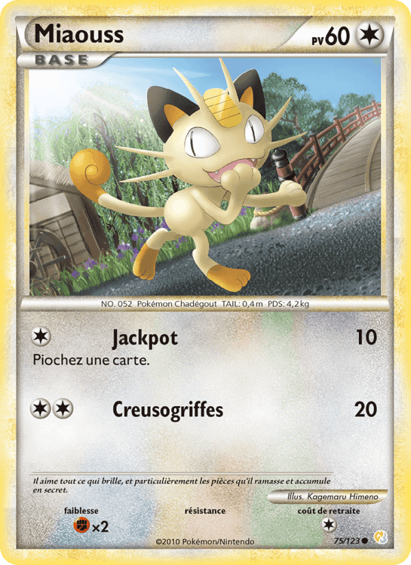 Miaouss, carte 75 de HeartGold SoulSilver