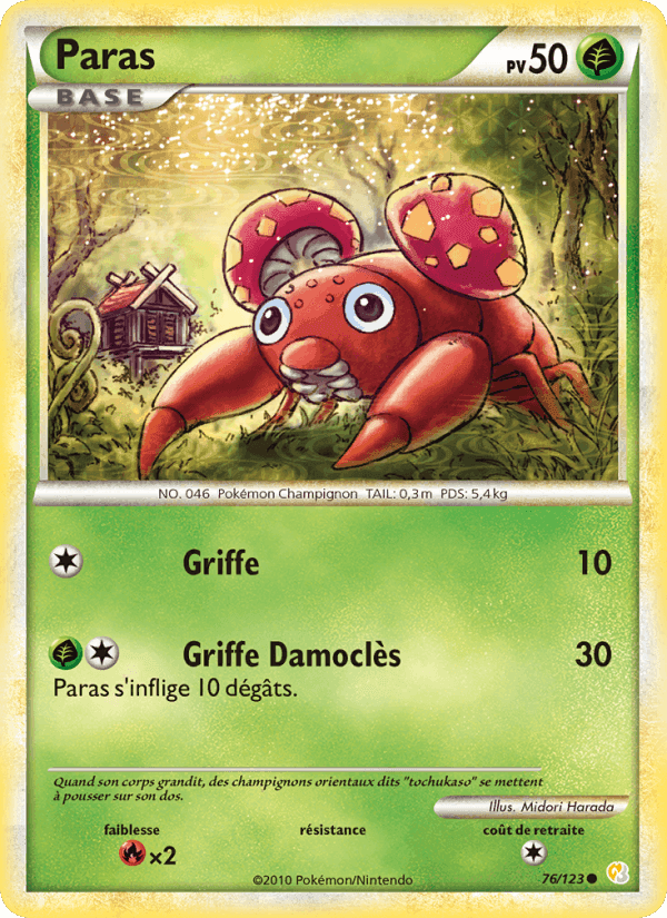 Paras, carte 76 de HeartGold SoulSilver