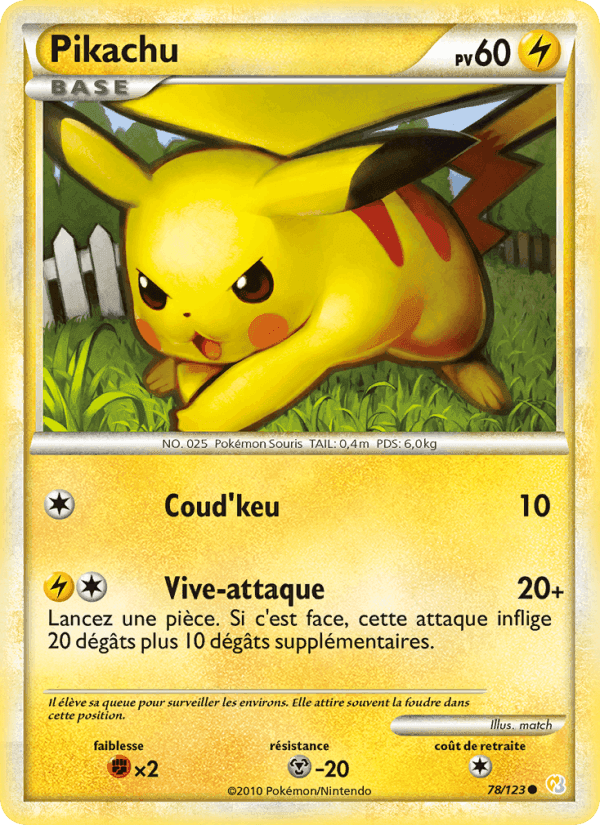 Pikachu, carte 78 de HeartGold SoulSilver