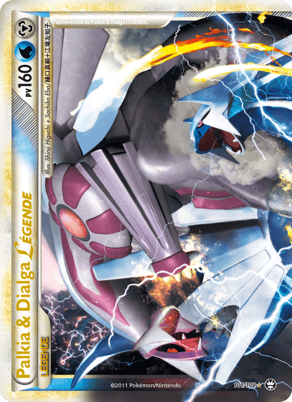 Palkia & Dialga LÉGENDE, carta 101 de Triomphant