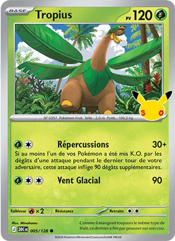 Tropius, carte 005 de 30ᵉ Anniversaire