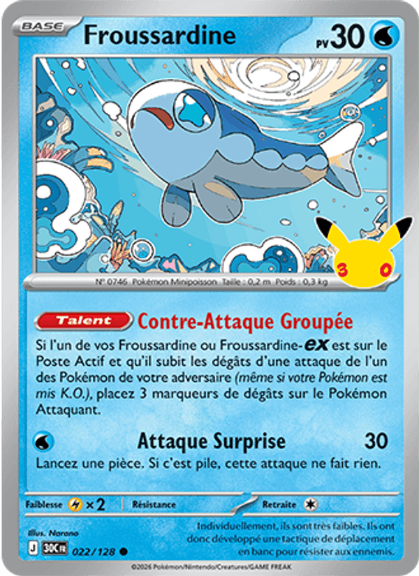 Froussardine, carta 022 di 30ᵉ Anniversaire