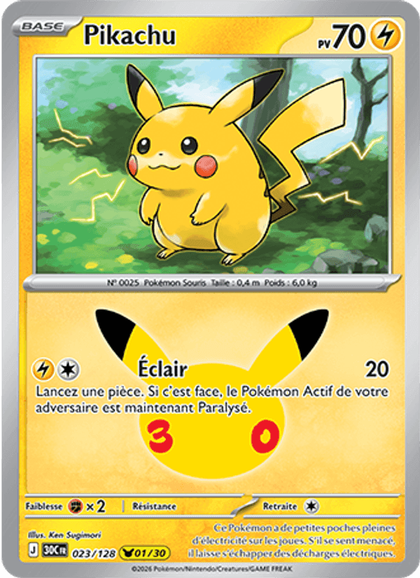 Pikachu, carta 023 di 30ᵉ Anniversaire