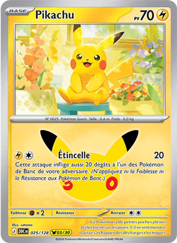 Pikachu, carte 025 de 30ᵉ Anniversaire