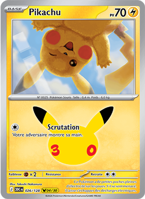 Pikachu, carte 026 de 30ᵉ Anniversaire