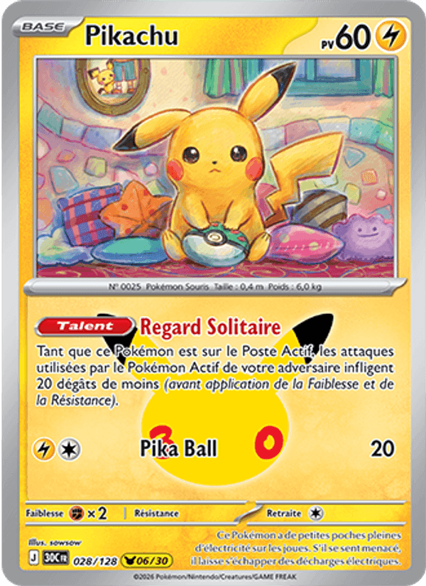 Pikachu, carta 028 de 30ᵉ Anniversaire