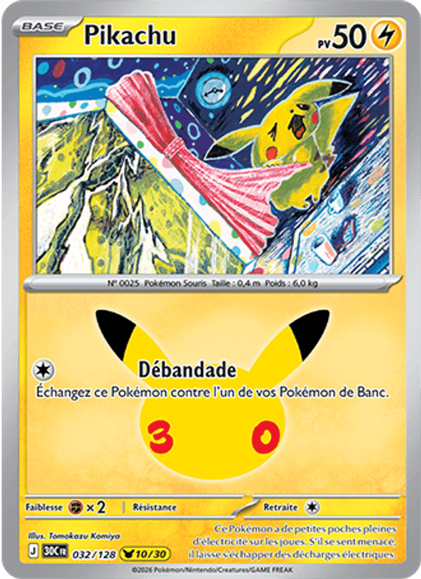 Pikachu, carte 032 de 30ᵉ Anniversaire