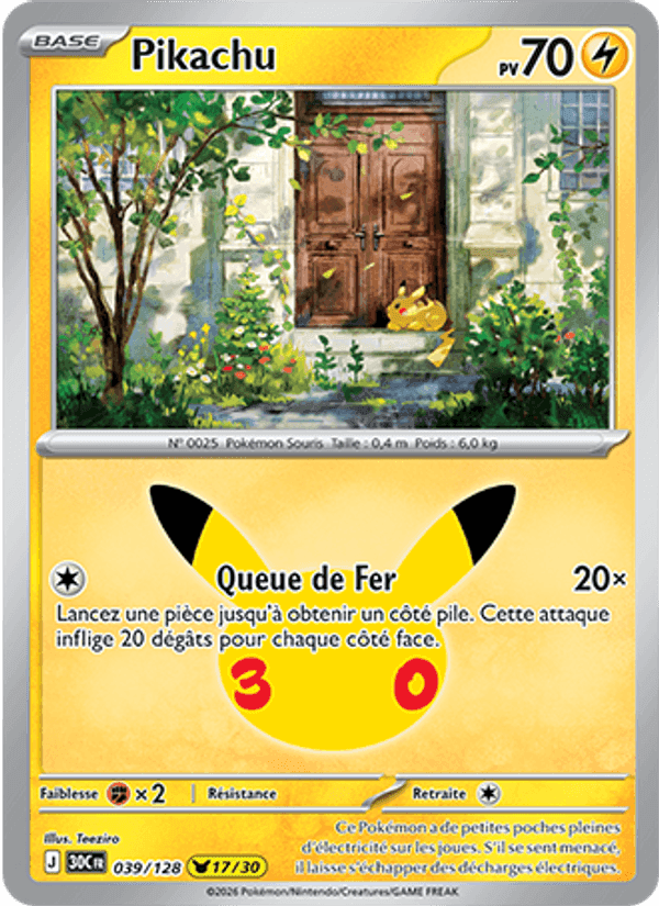 Pikachu, carte 039 de 30ᵉ Anniversaire