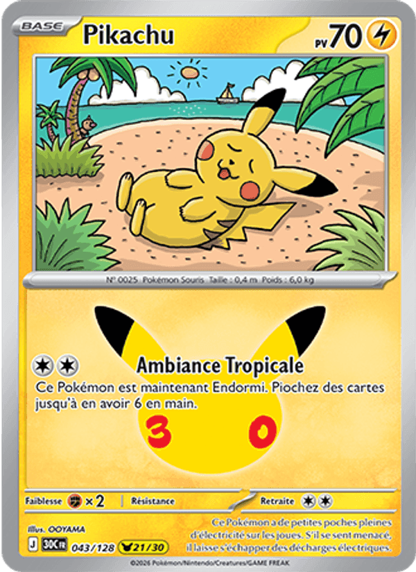 Pikachu, carta 043 de 30ᵉ Anniversaire