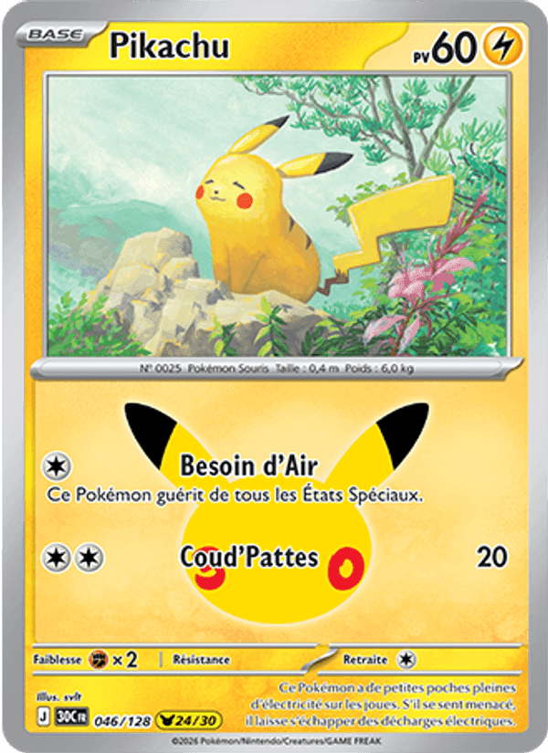 Pikachu, card 046 from 30ᵉ Anniversaire