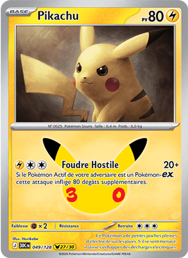 Pikachu, carte 049 de 30ᵉ Anniversaire