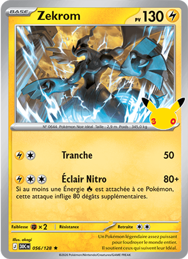 Zekrom, carte 056 de 30ᵉ Anniversaire