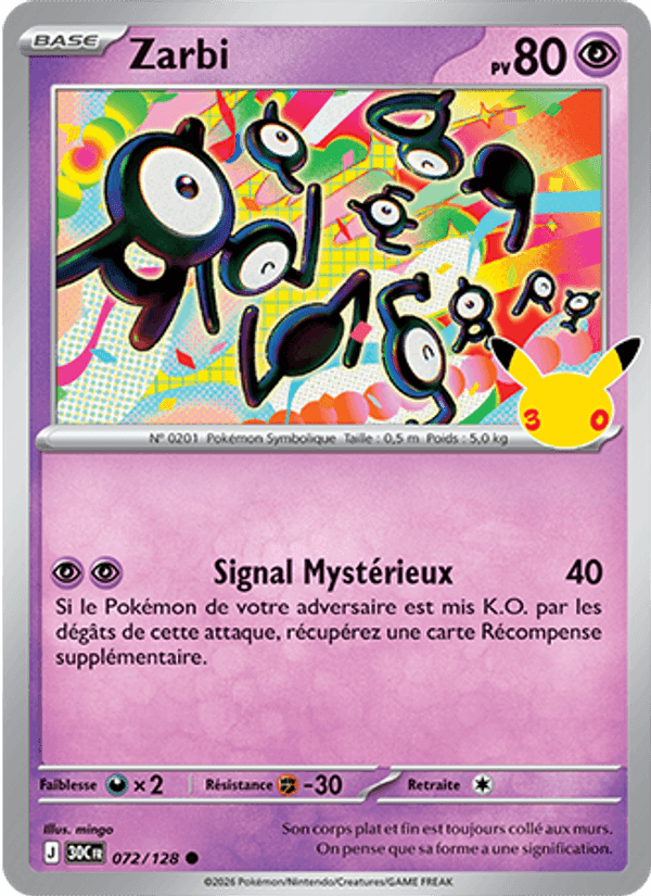 Zarbi, carte 072 de 30ᵉ Anniversaire