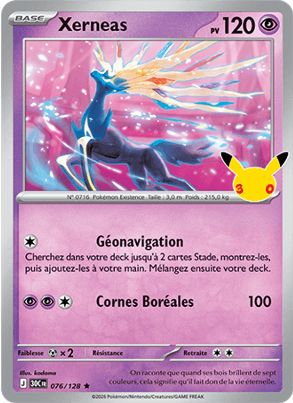 Xerneas, carte 076 de 30ᵉ Anniversaire