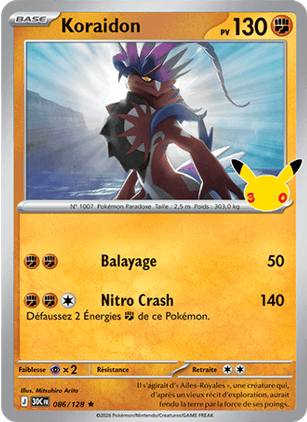 Koraidon, carte 086 de 30ᵉ Anniversaire