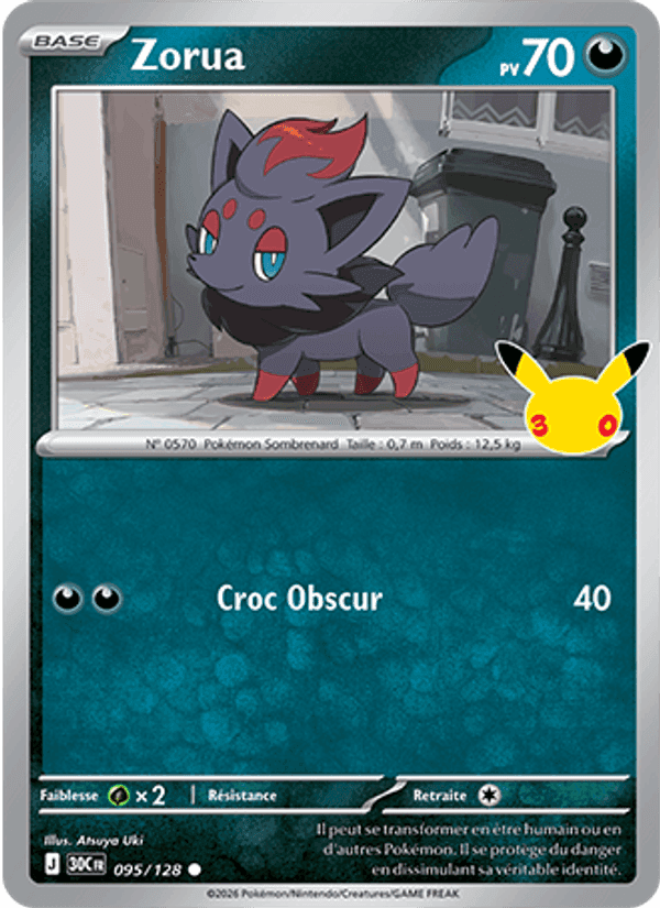 Zorua, carte 095 de 30ᵉ Anniversaire