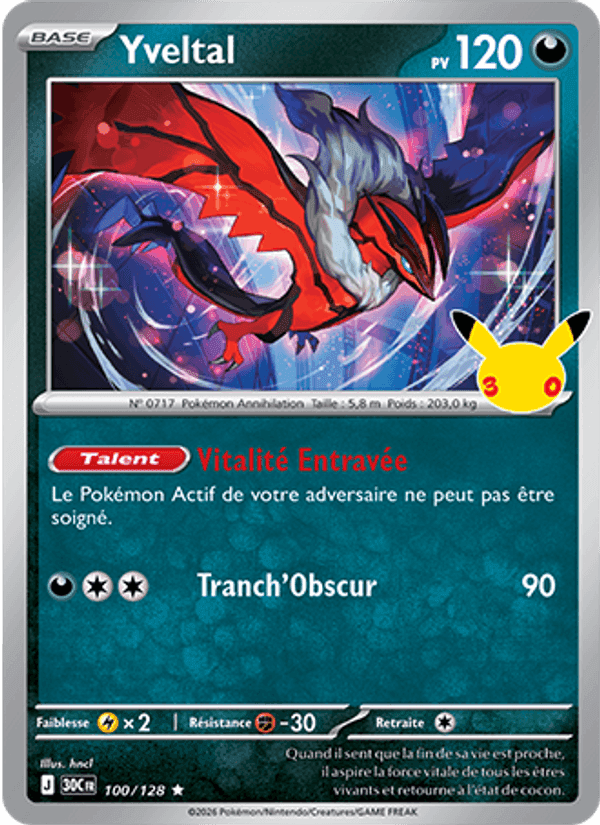 Yveltal, carte 100 de 30ᵉ Anniversaire
