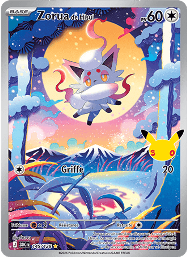Zorua de Hisui, carta 145 de 30ᵉ Anniversaire