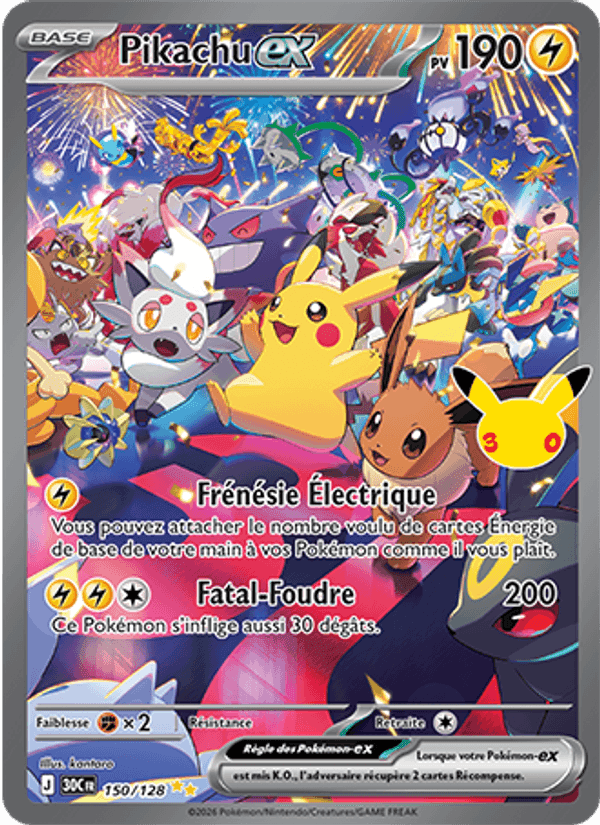 Pikachu-ex, carte 150 de 30ᵉ Anniversaire