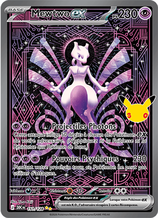 Mewtwo-ex, carta 151 de 30ᵉ Anniversaire