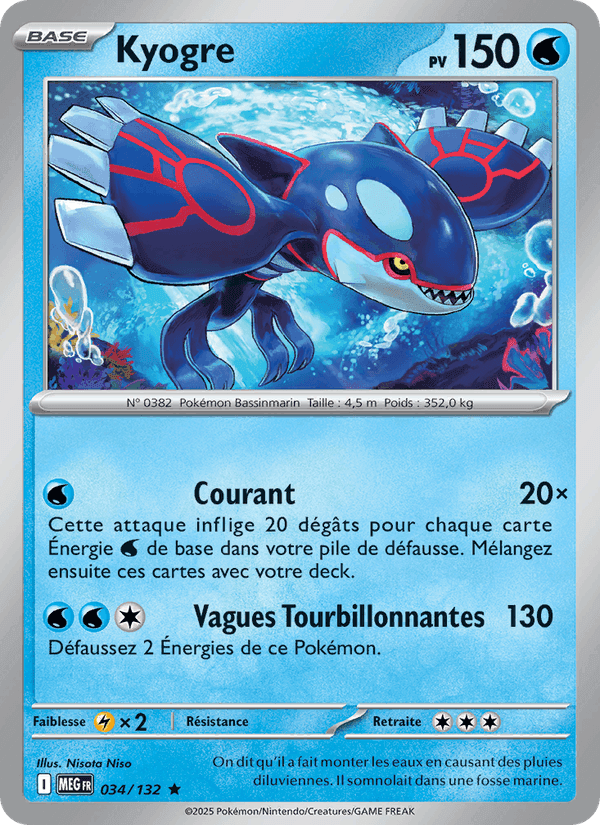Kyogre, carte 034 de Méga-Évolution