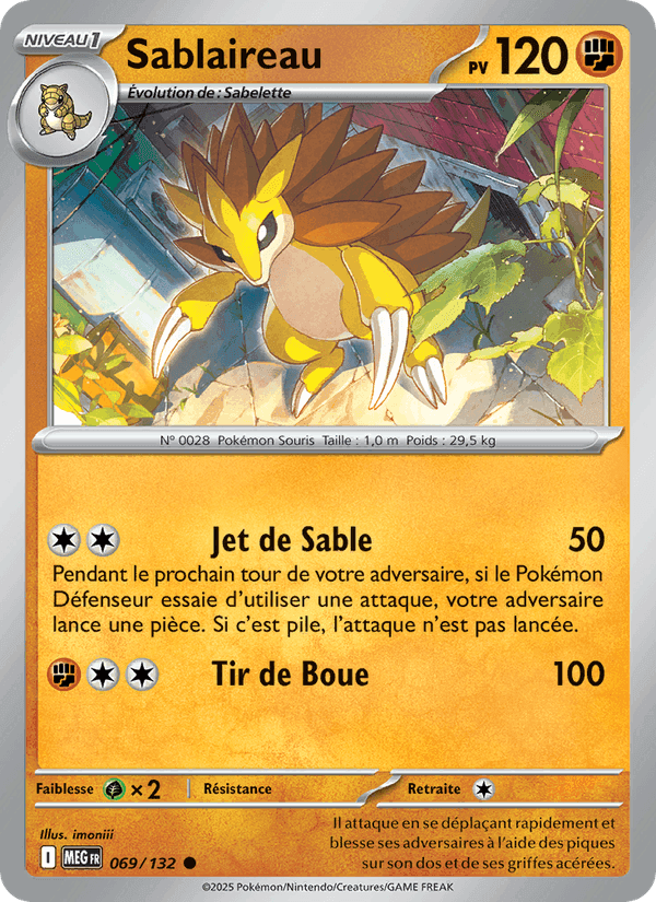 Sablaireau, carta 069 de Méga-Évolution