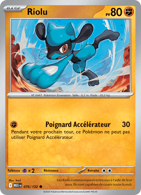 Riolu, carte 076 de Méga-Évolution