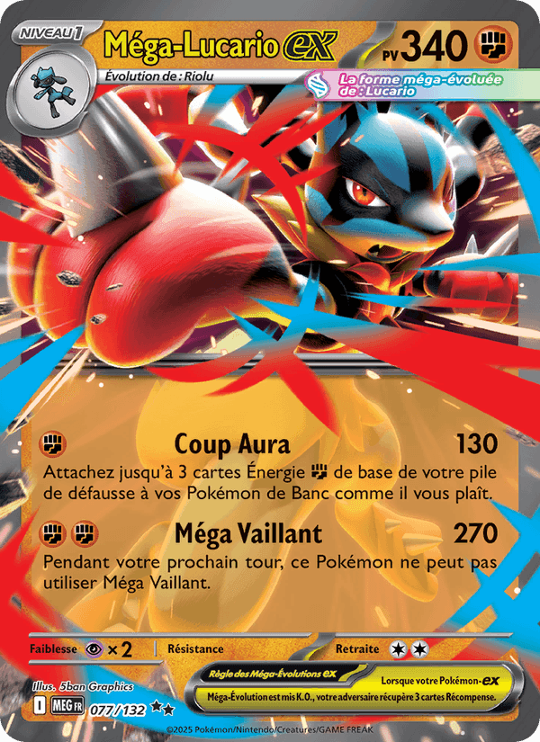 Méga-Lucario-ex, carte 077 de Méga-Évolution