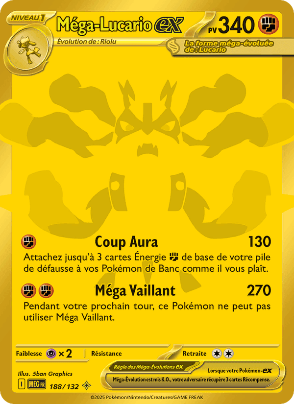 Méga-Lucario-ex, carte 188 de Méga-Évolution