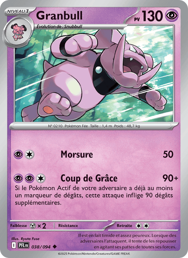 Granbull, carta 038 di Flammes Fantasmagoriques