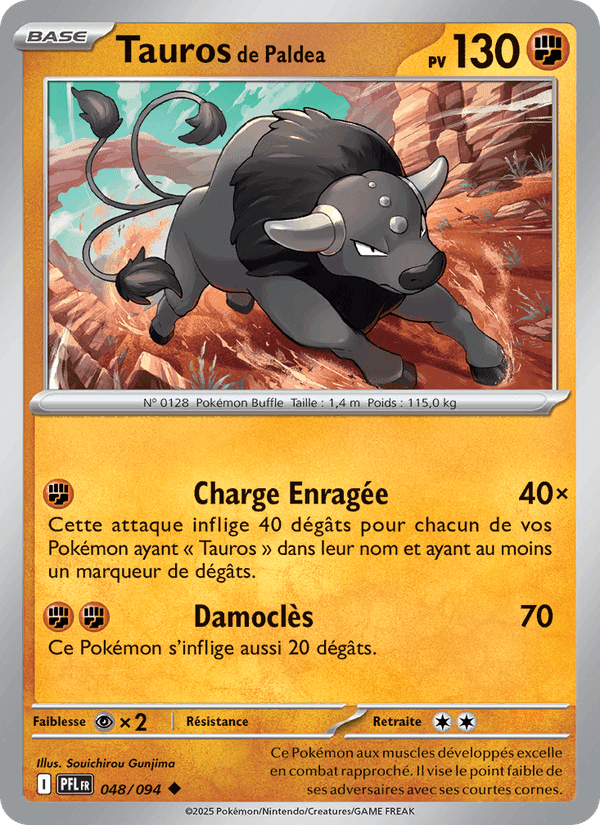 Tauros de Paldea, carta 048 di Flammes Fantasmagoriques