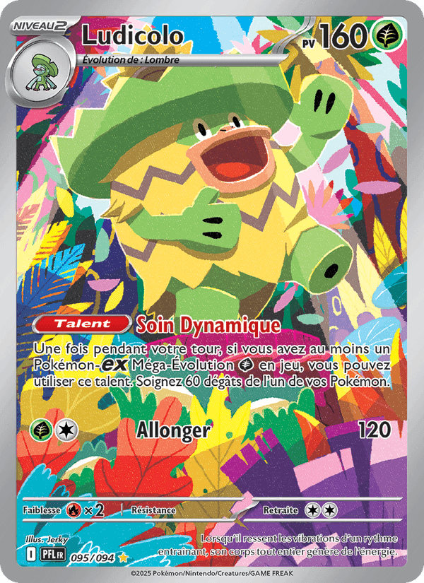 Ludicolo, carta 095 di Flammes Fantasmagoriques