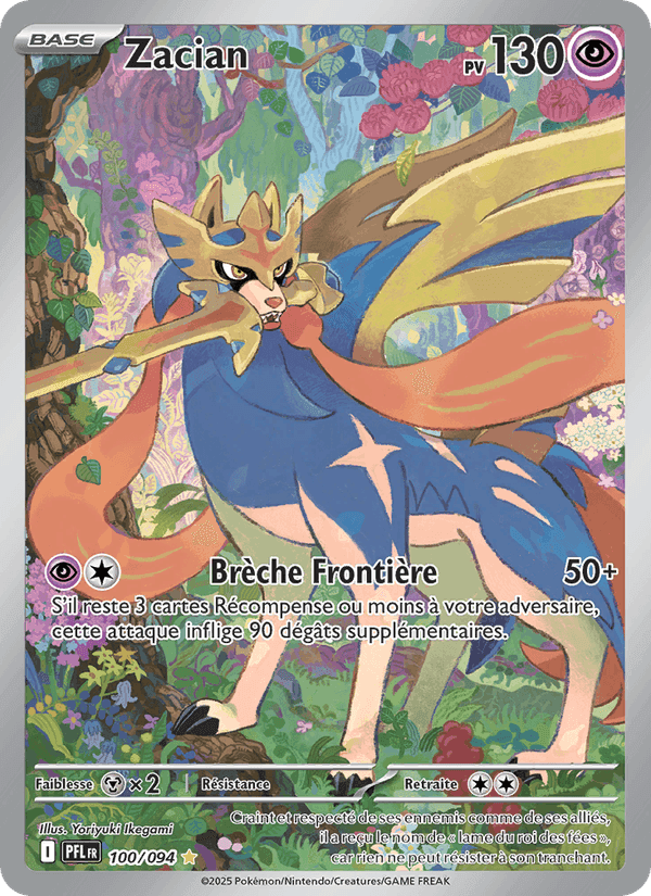 Zacian, carta 100 de Flammes Fantasmagoriques