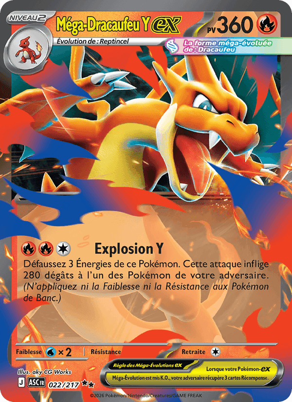 Méga-Dracaufeu Y-ex, carte 022 de Héros Transcendants