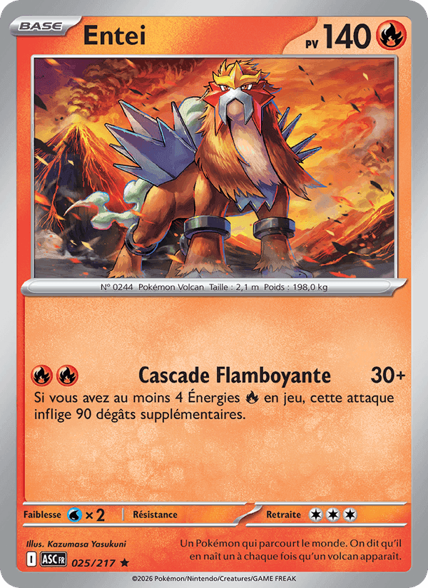 Entei, carta 025 de Héros Transcendants