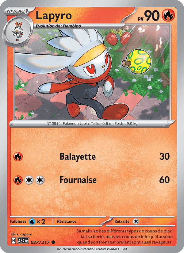 Lapyro, carte 037 de Héros Transcendants