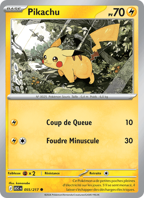 Pikachu, carte 055 de Héros Transcendants