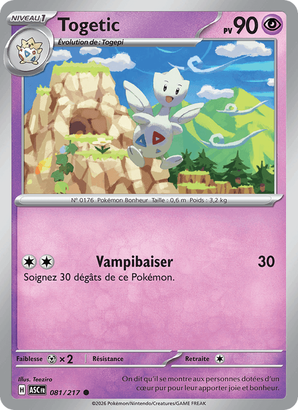 Togetic, carte 081 de Héros Transcendants