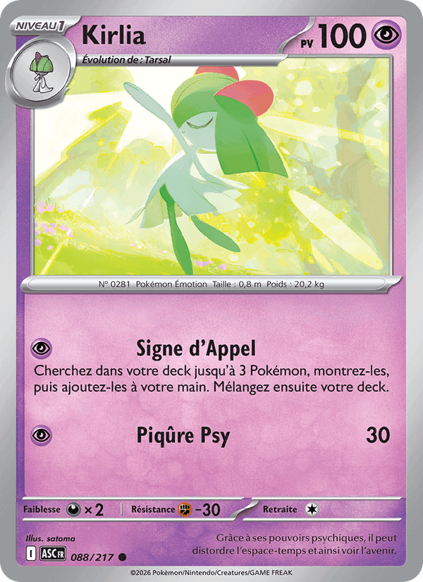Kirlia, carte 088 de Héros Transcendants