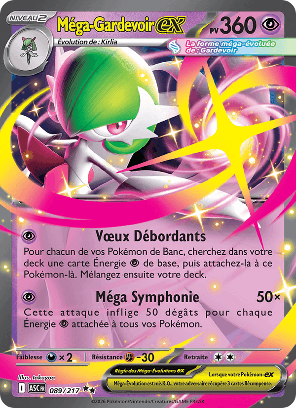 Méga-Gardevoir-ex, carte 089 de Héros Transcendants