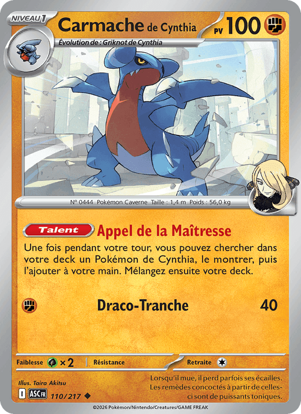 Carmache de Cynthia, card 110 from Héros Transcendants