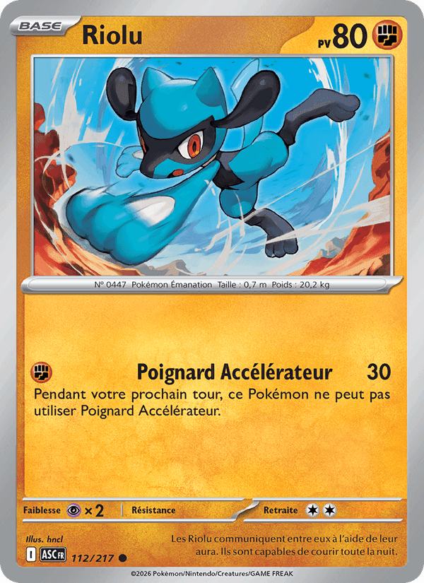 Riolu, carte 112 de Héros Transcendants
