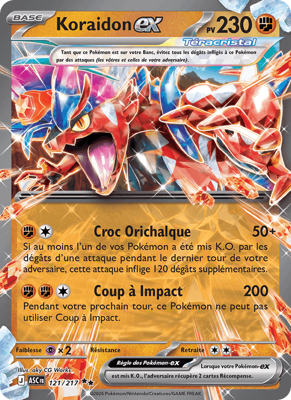 Koraidon-ex, card 121 from Héros Transcendants